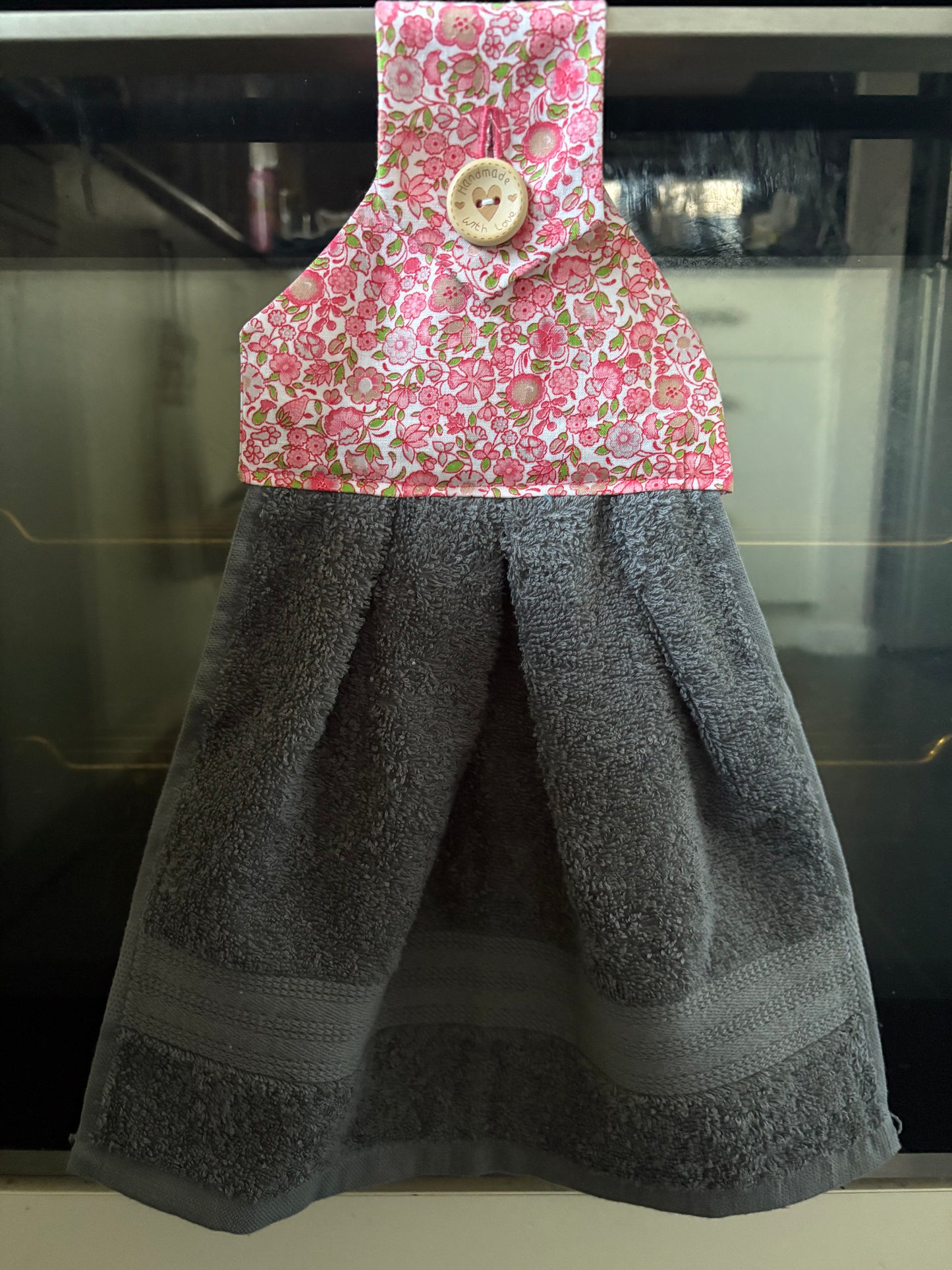 Hanging hand towel - pink floral