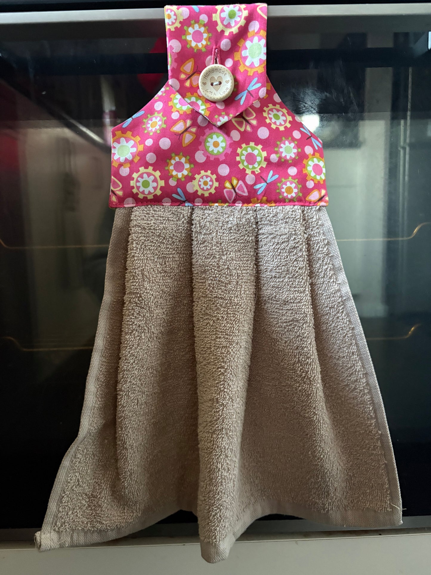 Hanging hand towel - Pink Flowers