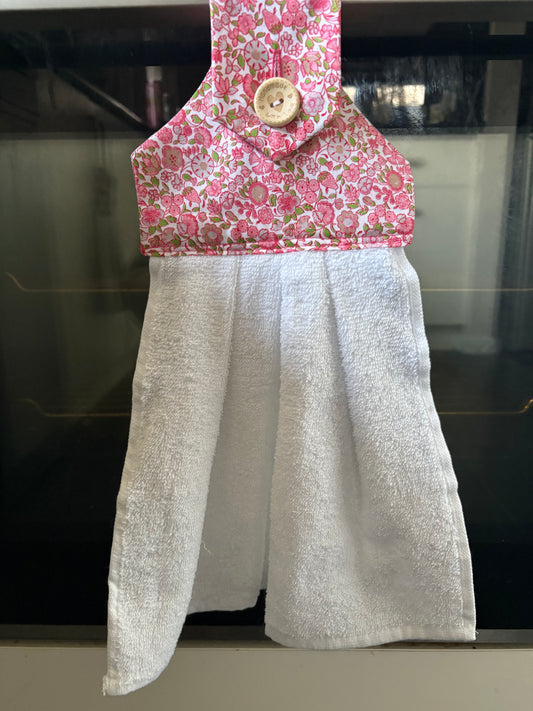 Hanging hand towel - pink floral