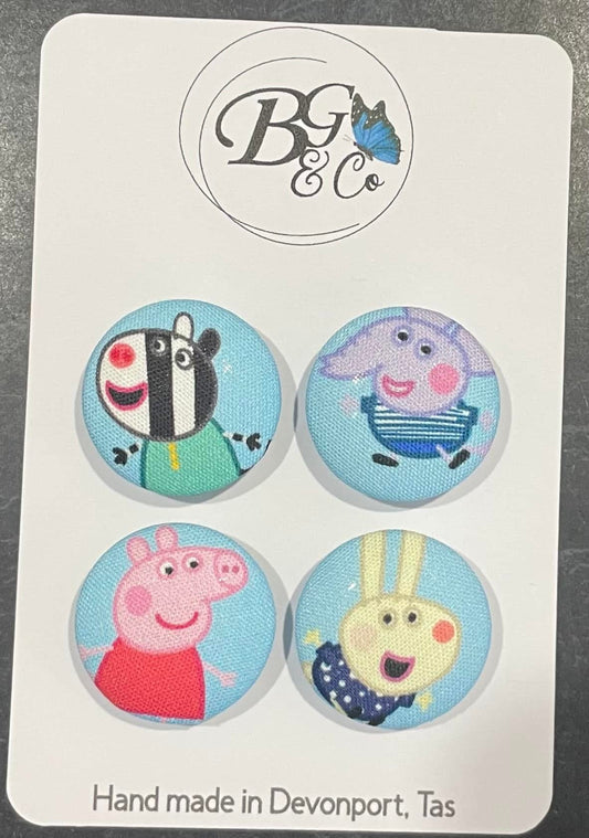 Fabric buttons - Peppa pig